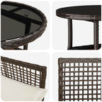 Garten Essgruppe 3 pcs Braun Poly-Rattan