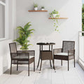 Garten Essgruppe 3 pcs Braun Poly-Rattan
