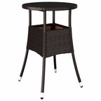 Garten Essgruppe 3 pcs Braun Poly-Rattan