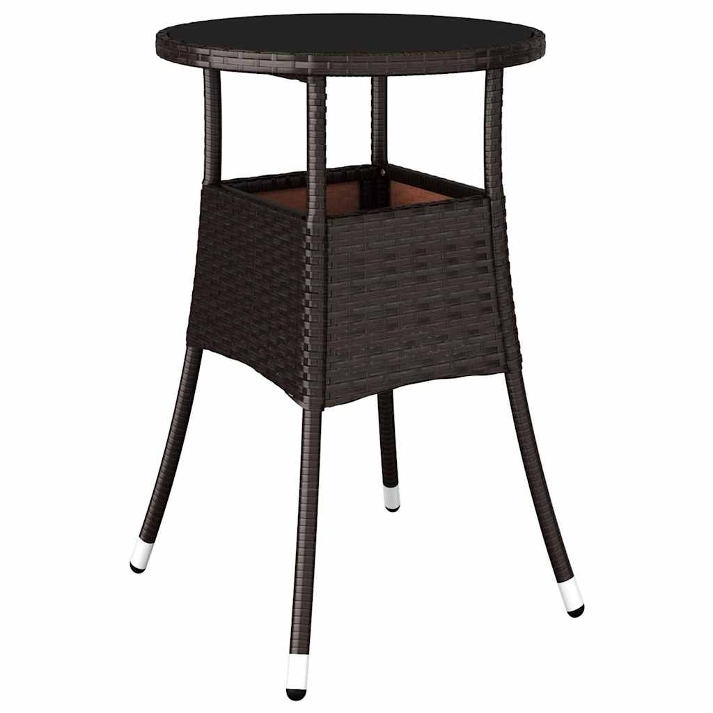 Garten Essgruppe 5 pcs Braun Poly-Rattan