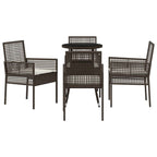 Garten Essgruppe 5 pcs Braun Poly-Rattan