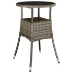 Garten Essgruppe 3 pcs Grau Poly-Rattan