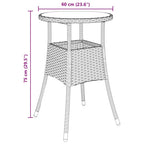 Garten Essgruppe 3 pcs Grau Poly-Rattan