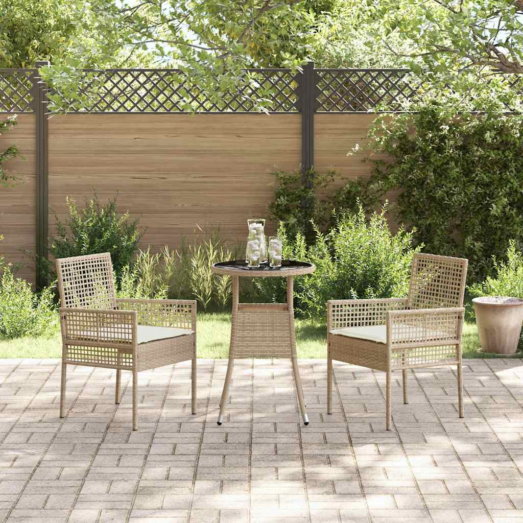 Garten Essgruppe 3 pcs Beige Poly-Rattan