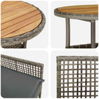 Garten Essgruppe 3 pcs Grau Poly-Rattan