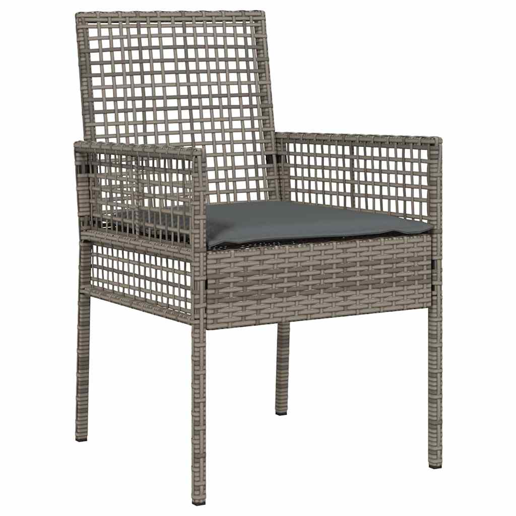 Garten Bistro Set 3 pcs Grau Poly-Rattan