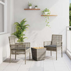 Garten Bistro Set 3 pcs Grau Poly-Rattan