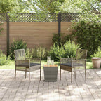 Garten Bistro Set 3 pcs Grau Poly-Rattan
