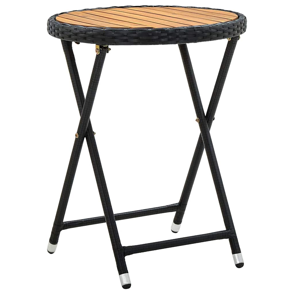 Garten Bistro Set 3 pcs Schwarz Poly-Rattan