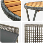 Garten Bistro Set 3 pcs Grau Poly-Rattan