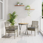 Garten Bistro Set 3 pcs Grau Poly-Rattan