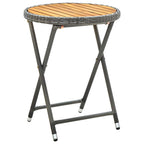 Garten Bistro Set 3 pcs Grau Poly-Rattan