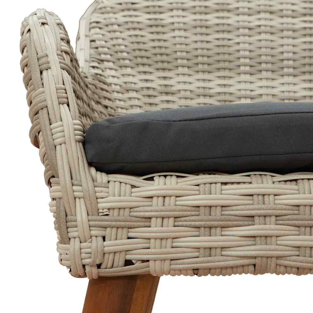 Gartenstuhl 2 pcs Hellgrau 62,5 x 55 x 82 cm Poly-Rattan