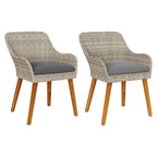 Gartenstuhl 2 pcs Hellgrau 62,5 x 55 x 82 cm Poly-Rattan