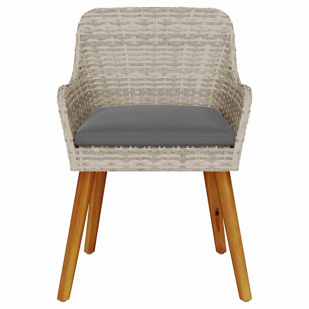 Gartenstuhl 2 pcs Hellgrau 62,5 x 55 x 82 cm Poly-Rattan