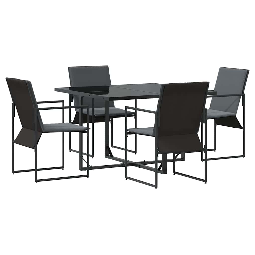 Garten Essgruppe 5 pcs Schwarz Stahl