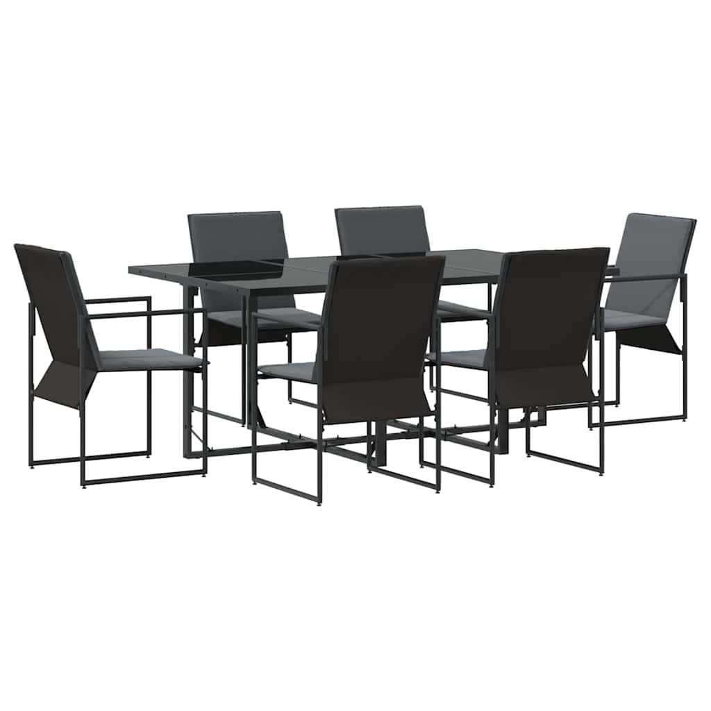 Garten Essgruppe 7 pcs Schwarz Stahl