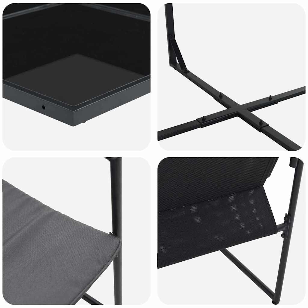 Garten Essgruppe 13 pcs Schwarz Stahl