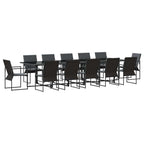Garten Essgruppe 13 pcs Schwarz Stahl
