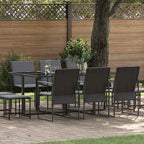 Garten Essgruppe 11 pcs Schwarz Stahl