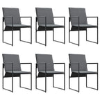 Garten Essgruppe 11 pcs Schwarz Stahl