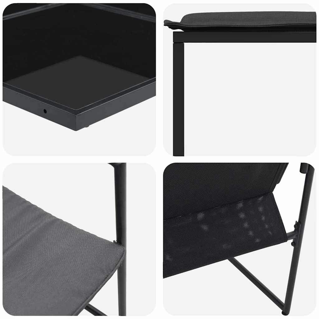 Garten Essgruppe 15 pcs Schwarz Stahl