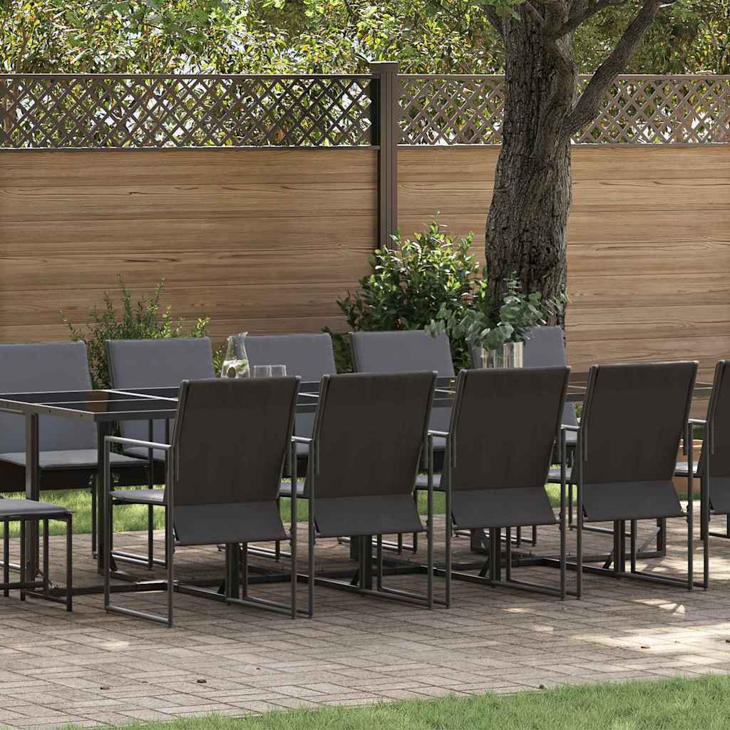 Garten Essgruppe 15 pcs Schwarz Stahl