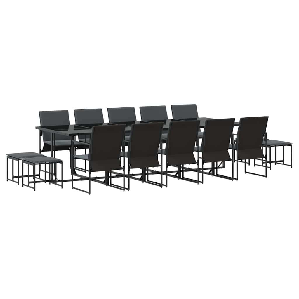 Garten Essgruppe 15 pcs Schwarz Stahl