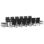 Garten Essgruppe 17 pcs Schwarz Stahl