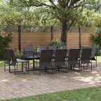 Garten Essgruppe 13 pcs Schwarz Stahl