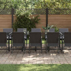 Garten Essgruppe 17 pcs Schwarz Stahl