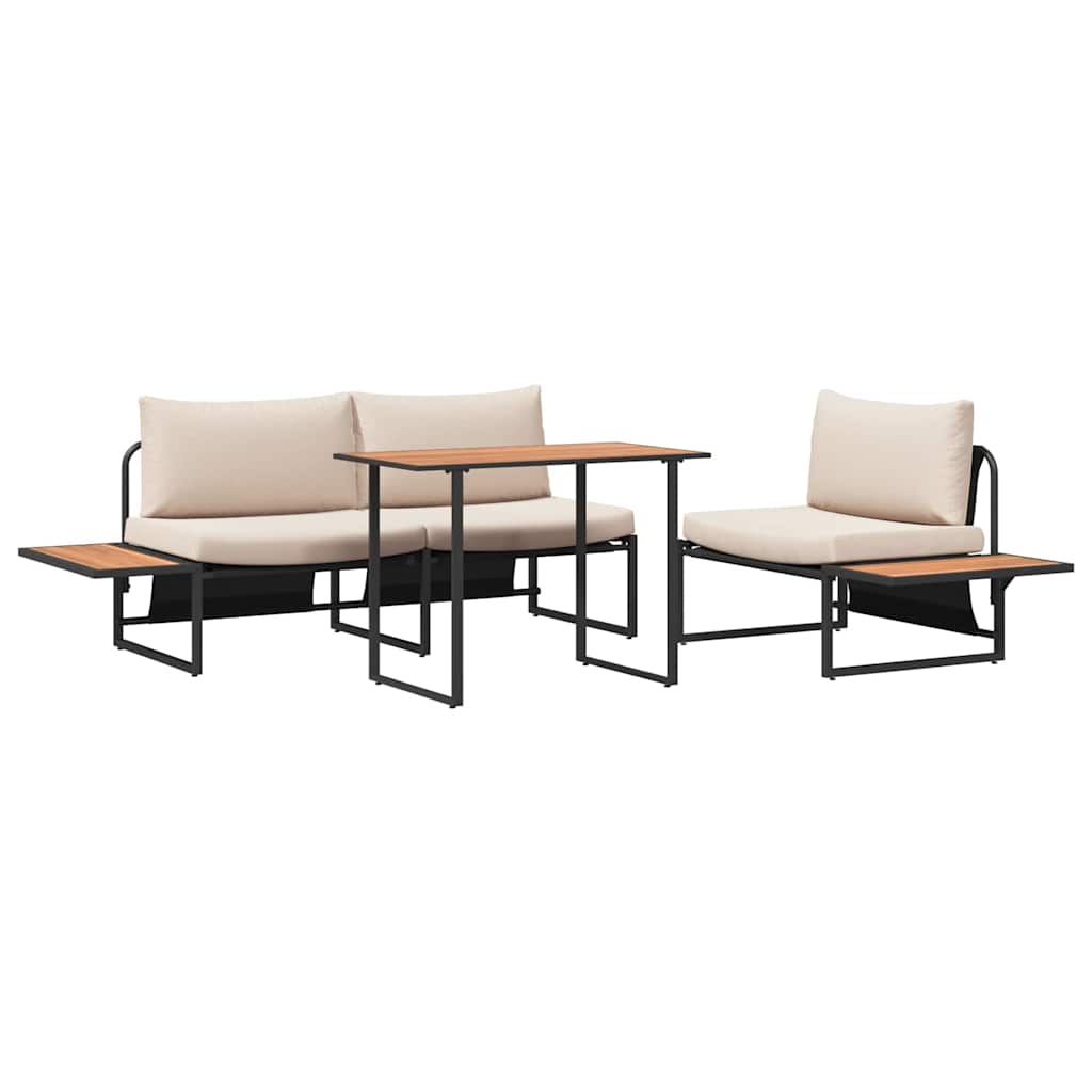 Garten Essgruppe 3 pcs Taupe Stahl