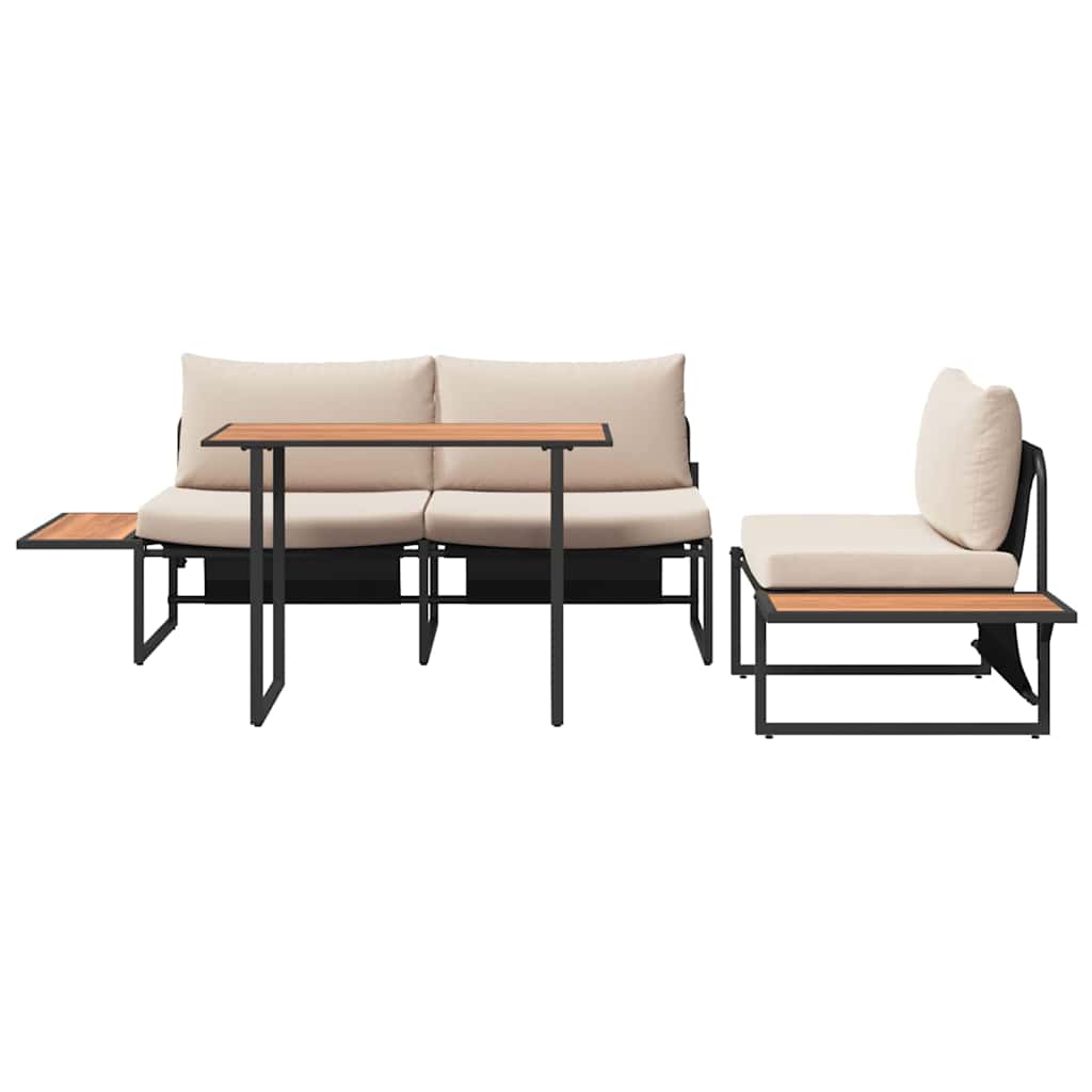Garten Essgruppe 3 pcs Taupe Stahl