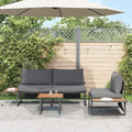 Garten Essgruppe 3 pcs Anthrazit Stahl