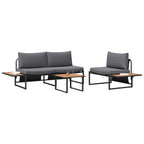Garten Essgruppe 3 pcs Anthrazit Stahl