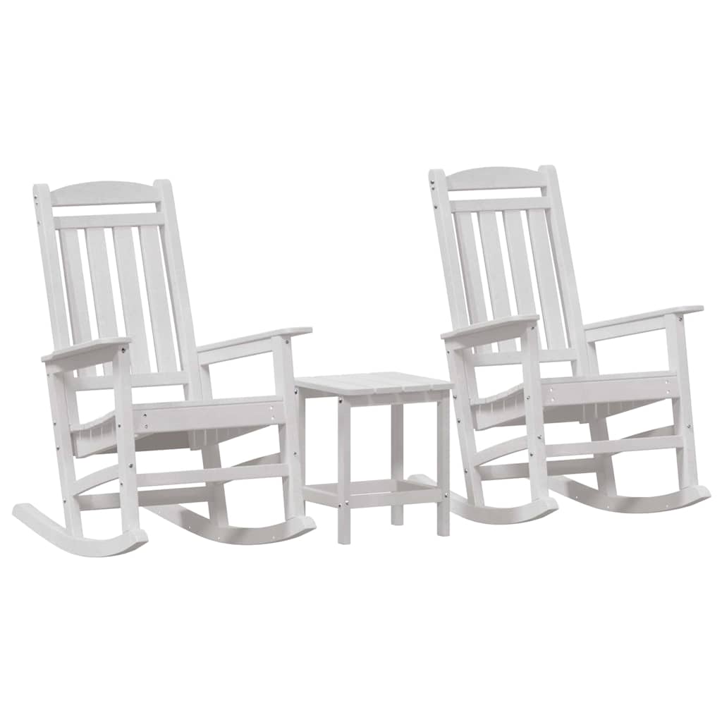 Schaukelstuhl 3 pcs Weiß Polyethylen