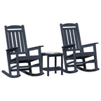 Schaukelstuhl 3 pcs Marineblau Polyethylen
