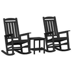 Schaukelstuhl 3 pcs Schwarz Polyethylen
