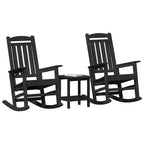 Schaukelstuhl 3 pcs Schwarz Polyethylen