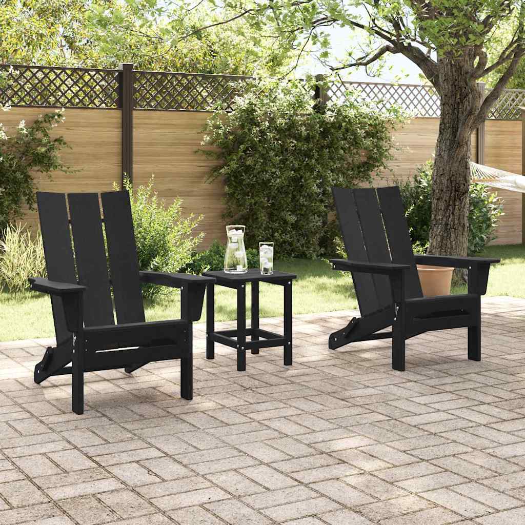 Gartenstuhl 3 pcs Schwarz 80,5 x 74,5 x 92 cm Polyethylen