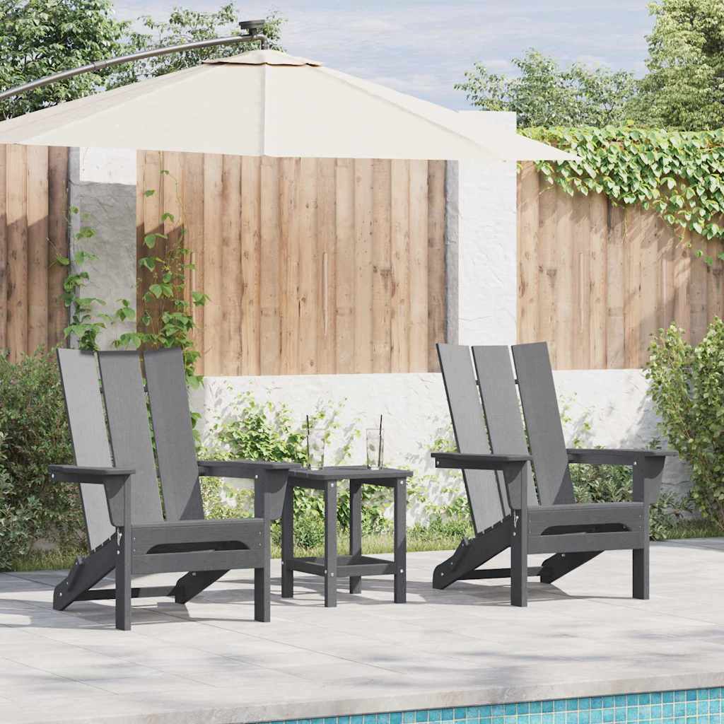 Gartenstuhl 3 pcs Hellgrau 80,5 x 74,5 x 92 cm Polyethylen
