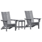 Gartenstuhl 3 pcs Hellgrau 80,5 x 74,5 x 92 cm Polyethylen