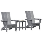Gartenstuhl 3 pcs Hellgrau 80,5 x 74,5 x 92 cm Polyethylen