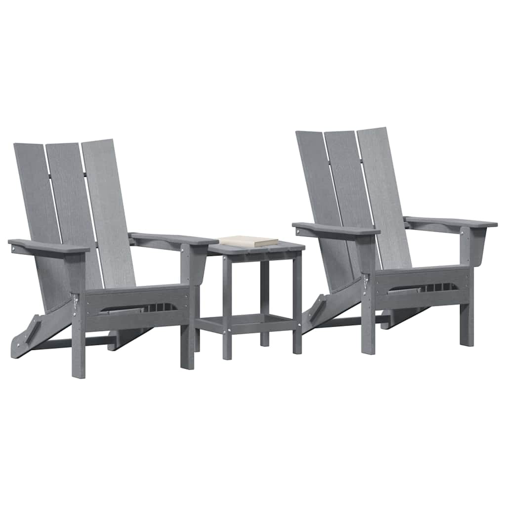 Gartenstuhl 3 pcs Hellgrau 80,5 x 74,5 x 92 cm Polyethylen