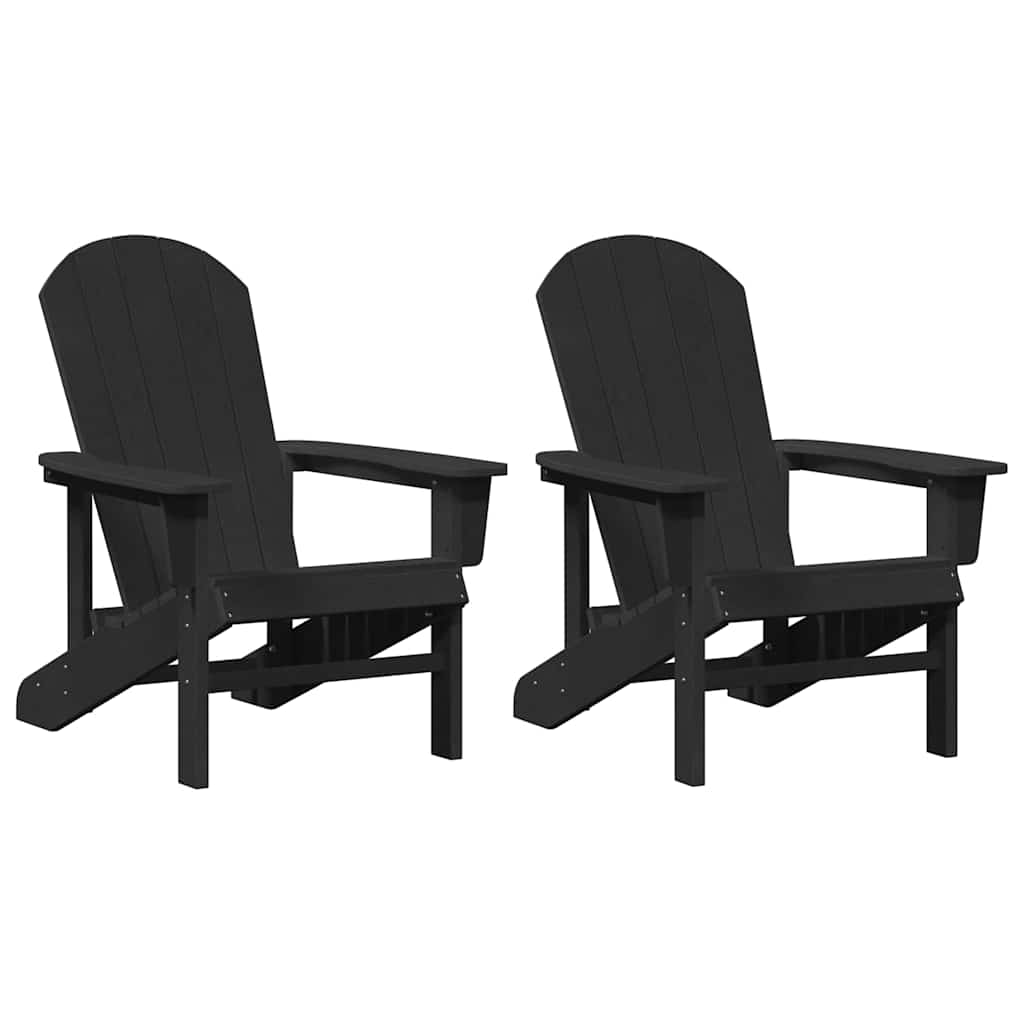 Gartenstuhl 2 pcs Schwarz 82 x 74 x 92 cm Polyethylen