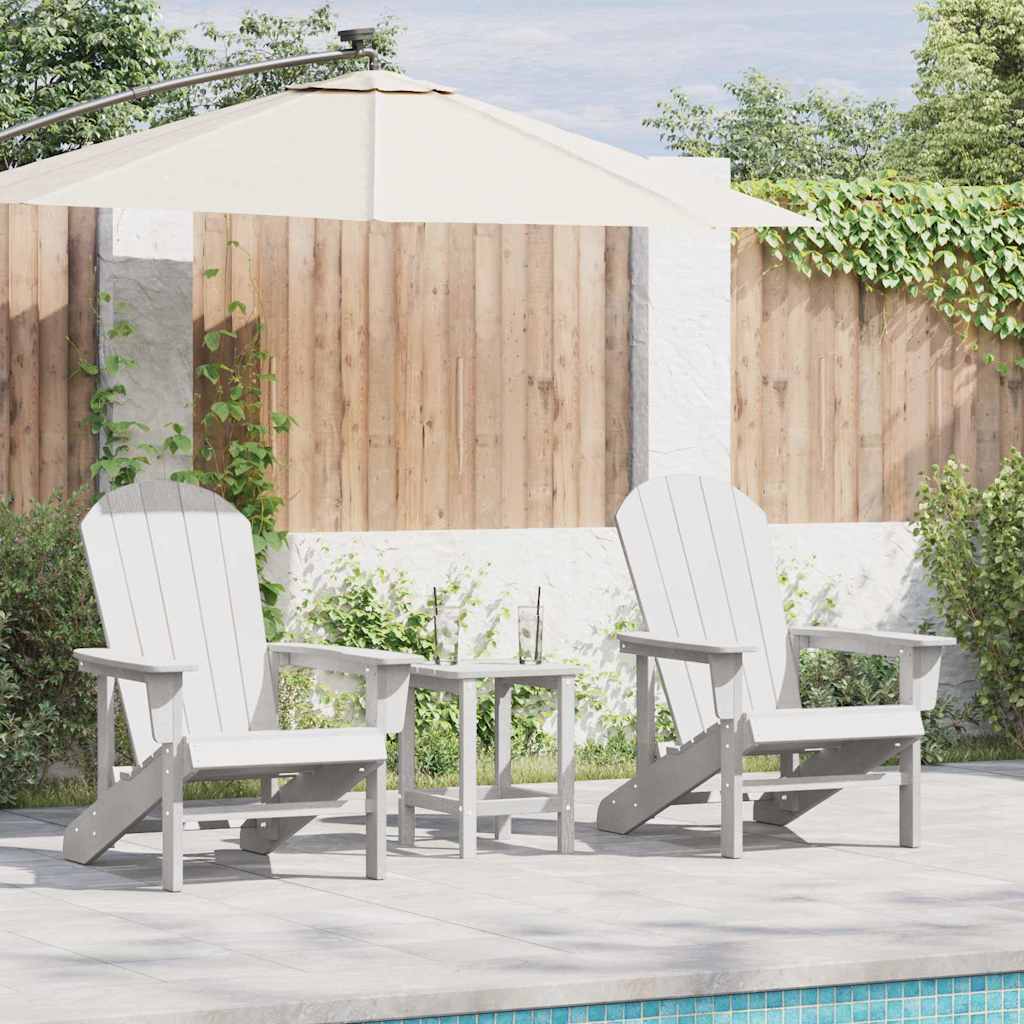 Gartenstuhl 3 pcs Weiß Polyethylen