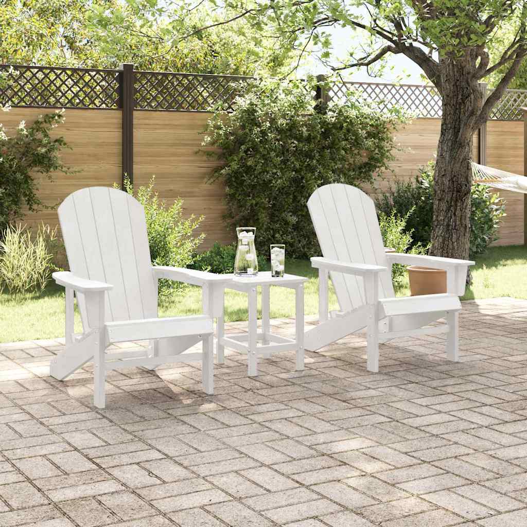 Gartenstuhl 3 pcs Weiß Polyethylen