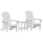 Gartenstuhl 3 pcs Weiß Polyethylen