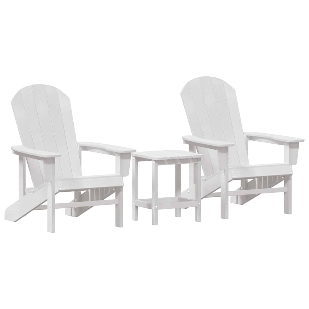 Gartenstuhl 3 pcs Weiß Polyethylen