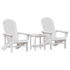 Gartenstuhl 3 pcs Weiß Polyethylen